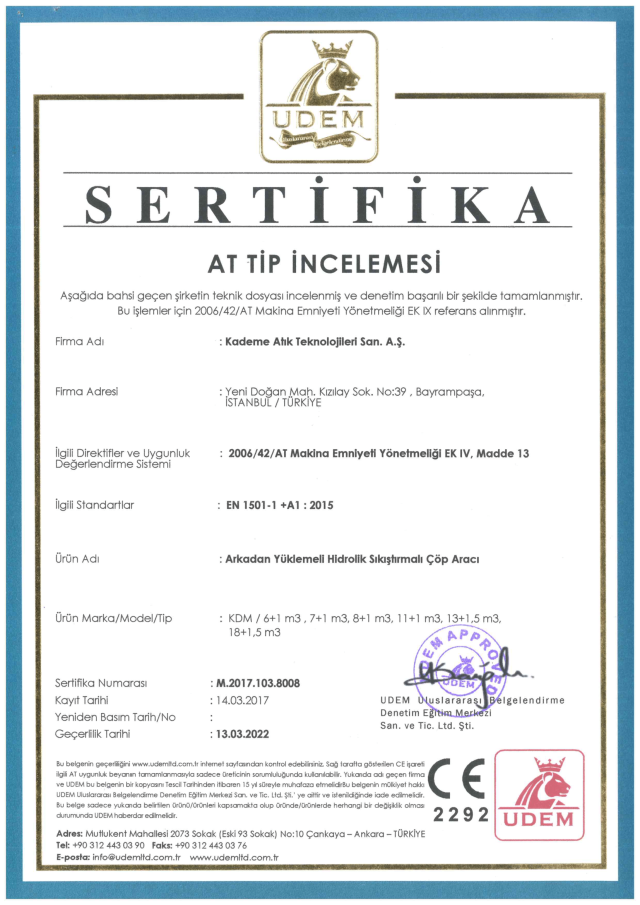 UDEM EN 1501 - 1 + A1:2015