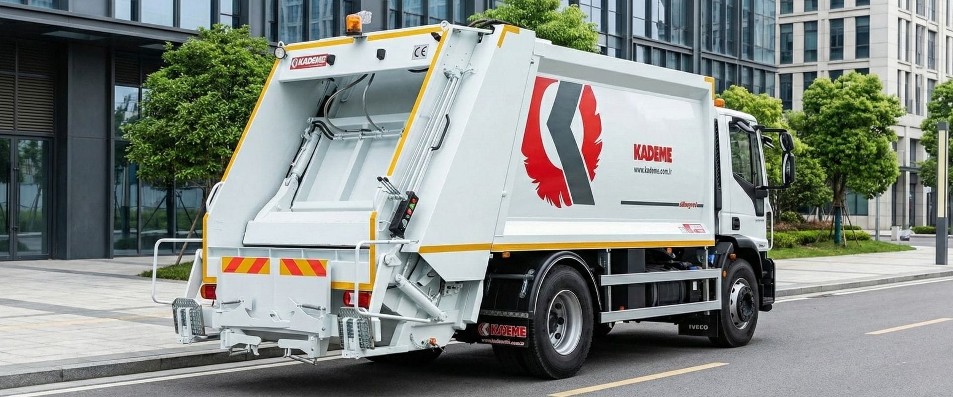 Kademe Rear Loader Garbage Truck - Hydraulic Waste Compactor